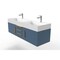 Castello Usa Amazon 60" Wall Mounted Blue Vanity With White Top And Gold Handles CB-MC-60BLU-GLD-2056-WH - alternate 2